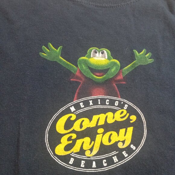Senor Frogs Mens Large Dark Blue Graphic T-Shirt Come Enjoy  Cancun Mexico - Picture 3 of 7